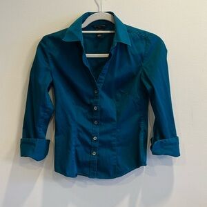 Teal 3/4th sleeve button down shirt from Banana Republic